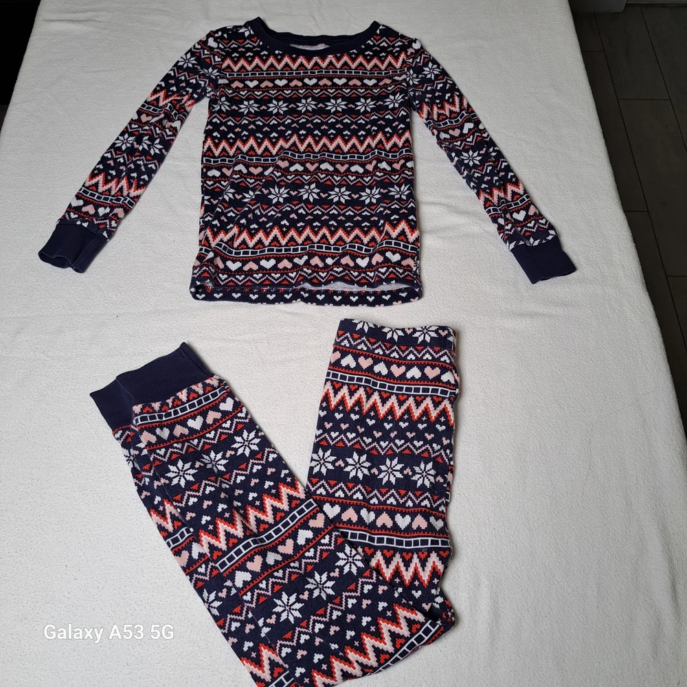 Old Navy Navy, Red & White Fair Isle Kids Pajama Set